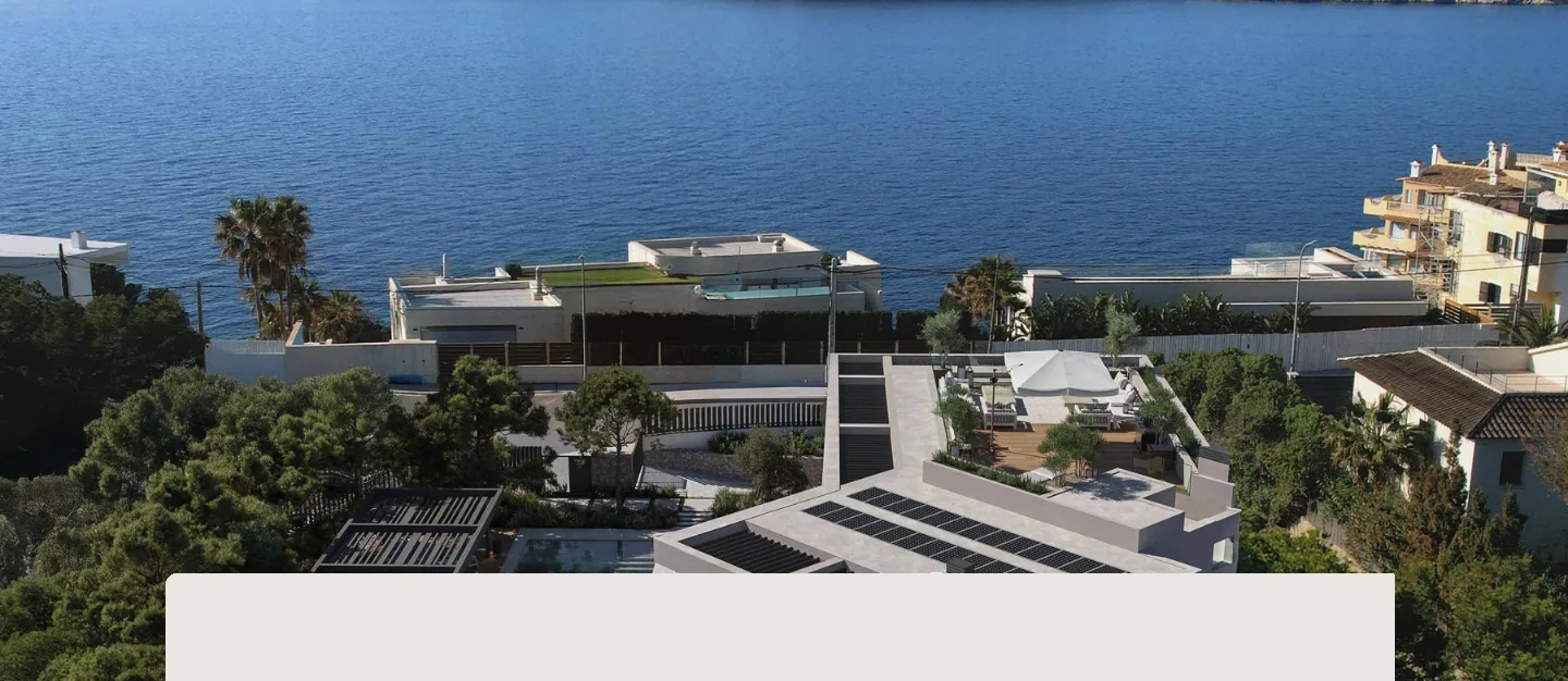Casa Maravilla seen from above, overlooking the bay of Santa Ponsa