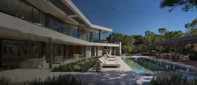 Casa Maravilla exterior with pool and landscaped garden